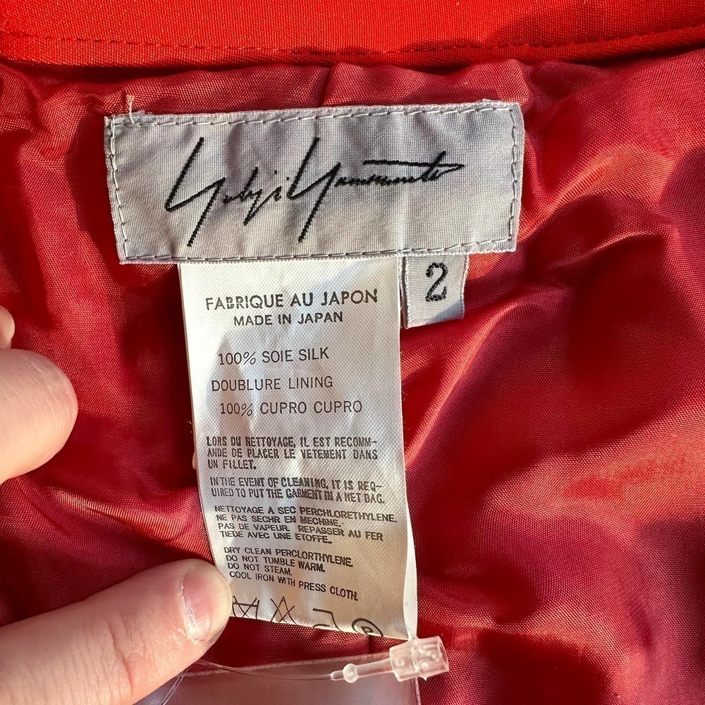 NWT Y2K YOHJI YAMAMOTO Formal Red Silk Gown - Spring Summer 2005 Collection - Picture 12 of 13